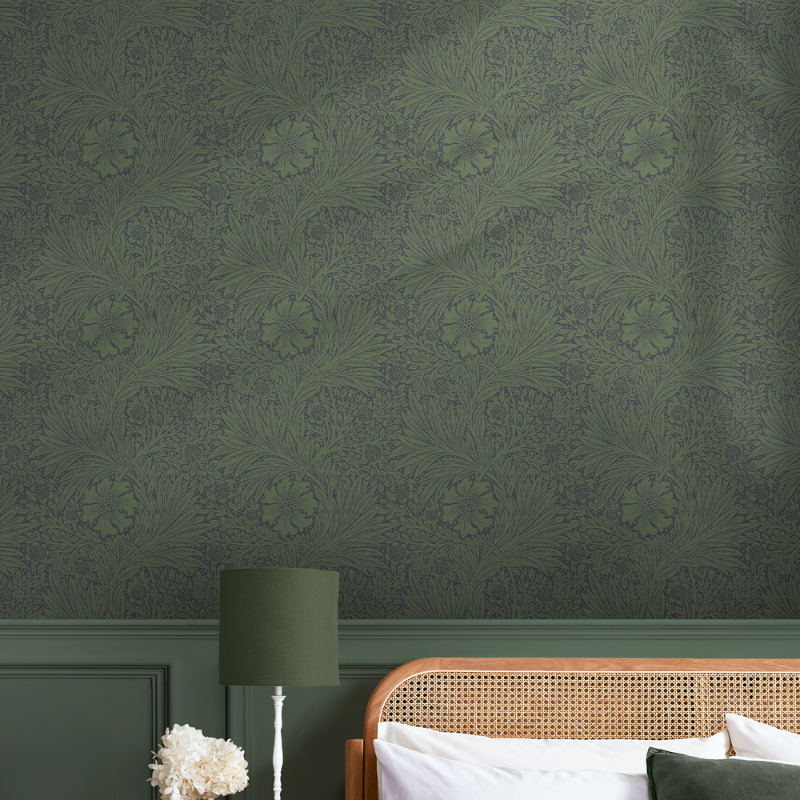 Marigold Fibrous Green - 124255 wallpaper Graham & Brown