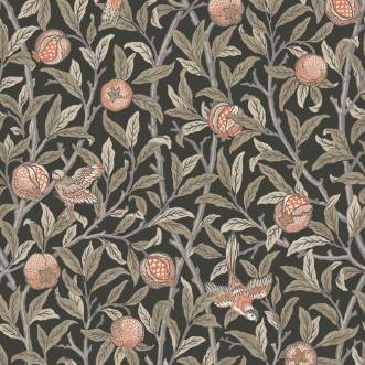 Bird & Pomegranate Charcoal - 124258 wallpaper Graham & Brown