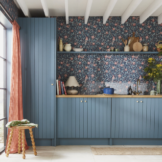 Bird & Pomegranate Navy Blue - 124259 wallpaper Graham & Brown