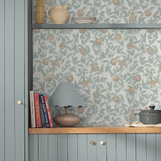 Bird & Pomegranate Duck Egg - 124261 wallpaper Graham & Brown