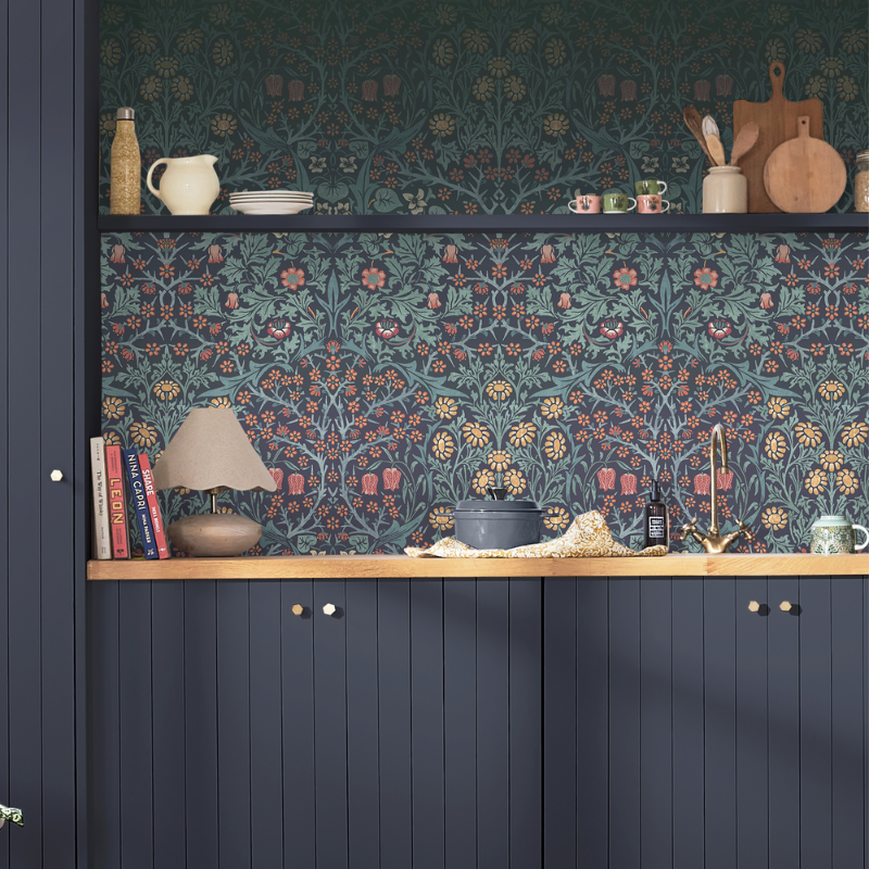 Blackthorn Navy Fixed Size Mural - 125328 wallpaper Graham & Brown