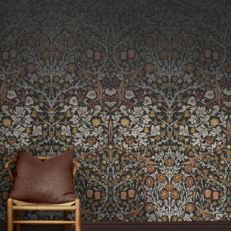 Blackthorn Charcoal Fixed Size Mural - 125337 wallpaper Graham & Brown