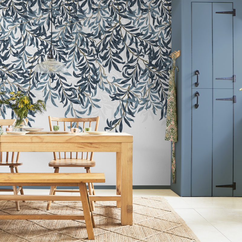 Willow Bough Blue Fixed Size Mural - 125373 wallpaper Graham & Brown