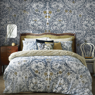 African Marigold Blue Fixed Size Mural - 125400 wallpaper Graham & Brown