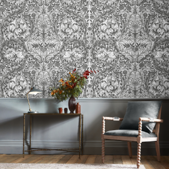 African Marigold Grey Fixed Size Mural - 125427 wallpaper Graham & Brown