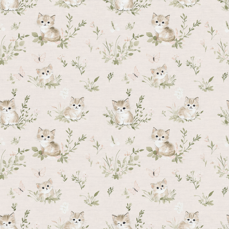 Curious kitten Soft Pink - 1026801-01 wallpaper Wallpassion