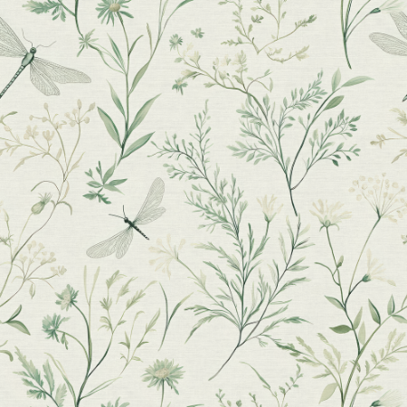 Dragon fly garden Beige - 1027201-01 wallpaper Wallpassion