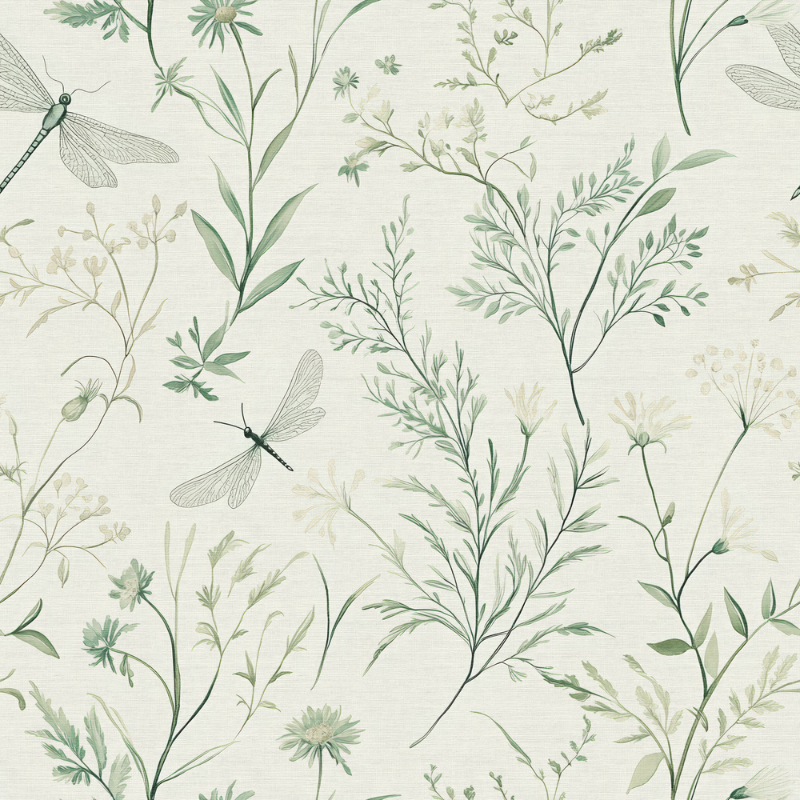 Dragon fly garden Beige - 1027201-01 wallpaper Wallpassion