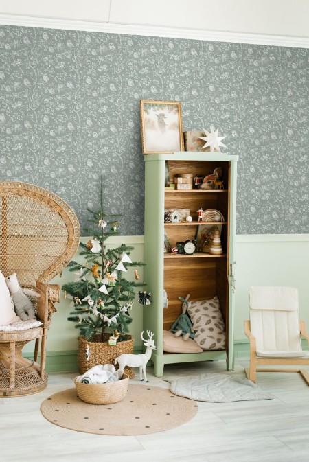 Vintage owls Sage Green - 1027401-01 wallpaper Wallpassion