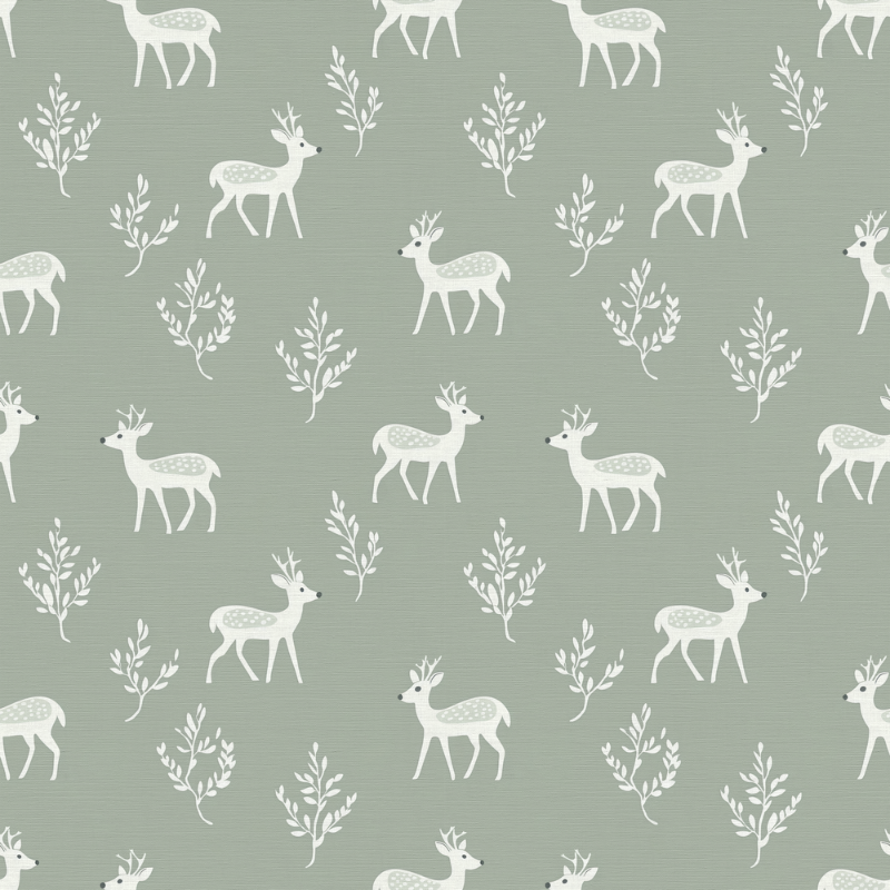 Dear deer Dusty Green - 1027501-01 wallpaper Wallpassion