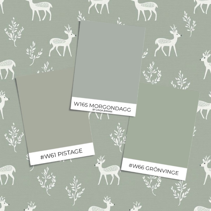 Dear deer Dusty Green - 1027501-01 wallpaper Wallpassion