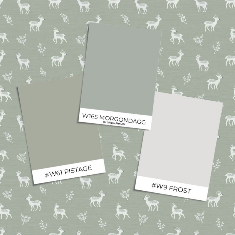 Dear deer Dusty Green miniature - 1027601-01 wallpaper Wallpassion