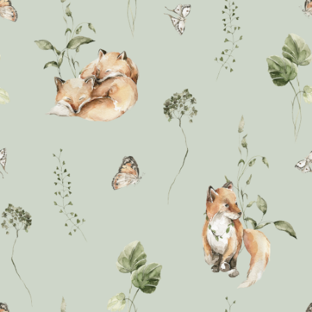 Fox garden Soft Green - 1028001-01 wallpaper Wallpassion