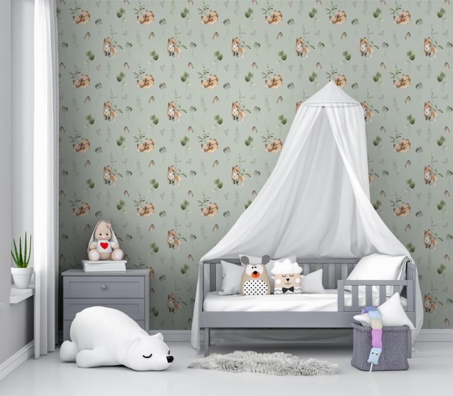 Fox garden Soft Green - 1028001-01 wallpaper Wallpassion