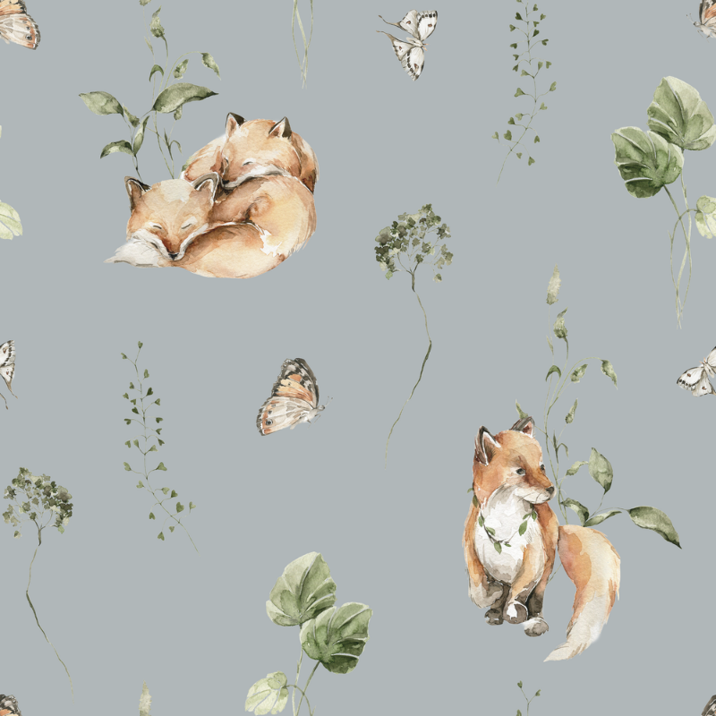 Fox garden Soft Blue - 1028001-02 wallpaper Wallpassion