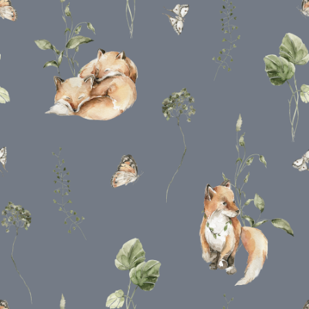 Fox garden Midnight Blue - 1028001-03 wallpaper Wallpassion