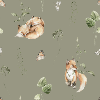 Fox garden Pine Tree Green - 1028001-04 wallpaper Wallpassion