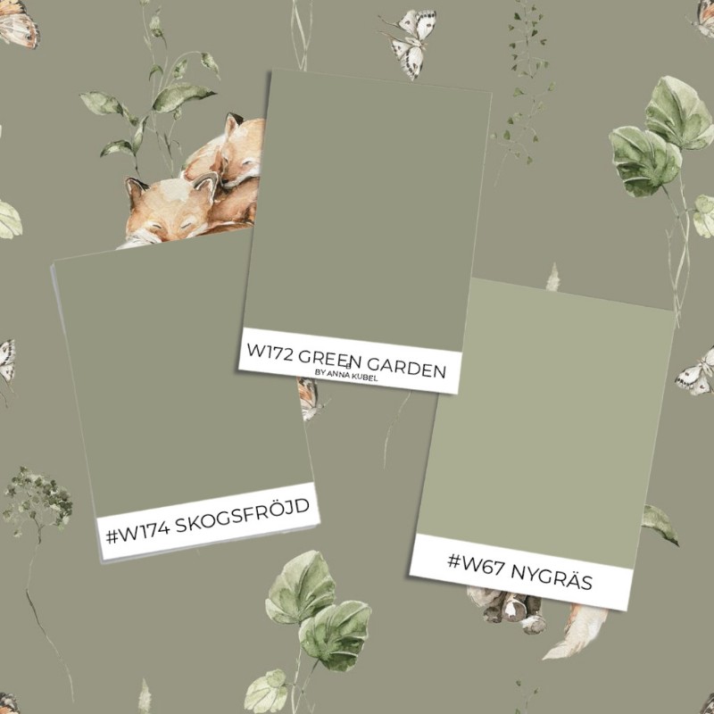 Fox garden Pine Tree Green - 1028001-04 wallpaper Wallpassion