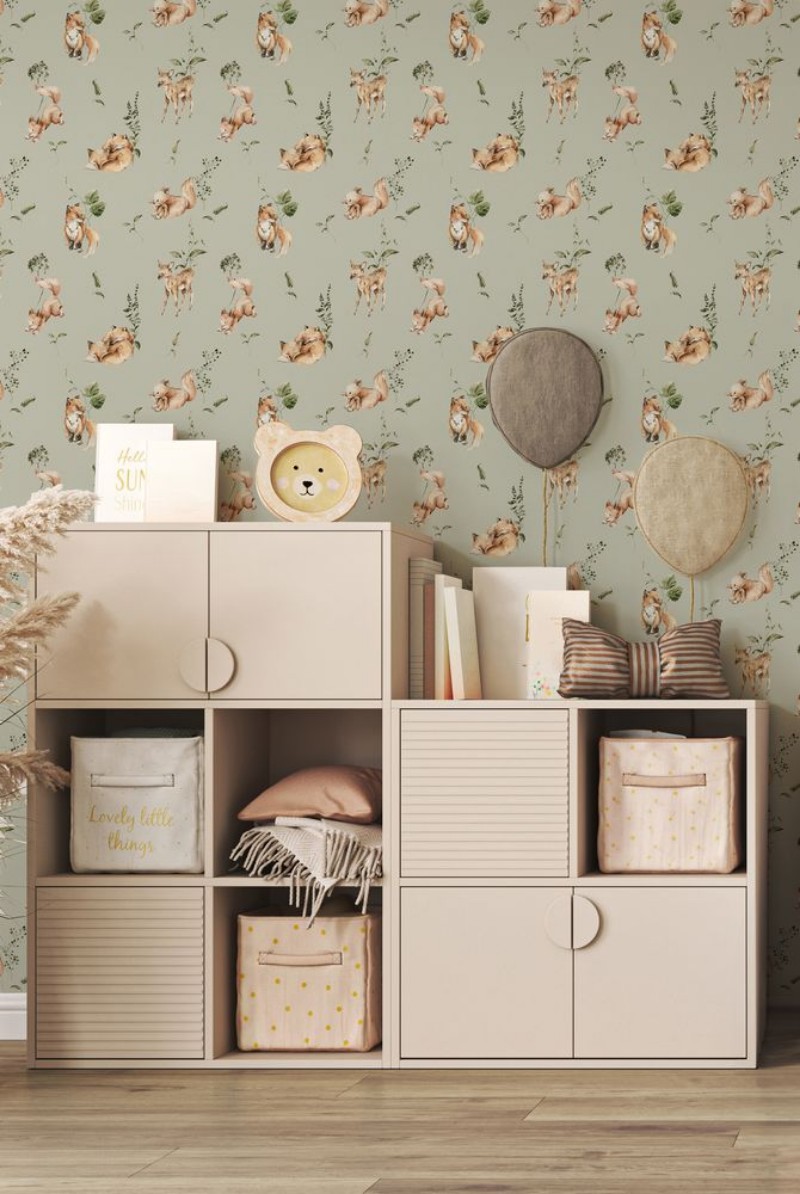 Wood land crew Sage Mint Green - 1028101-03 wallpaper Wallpassion