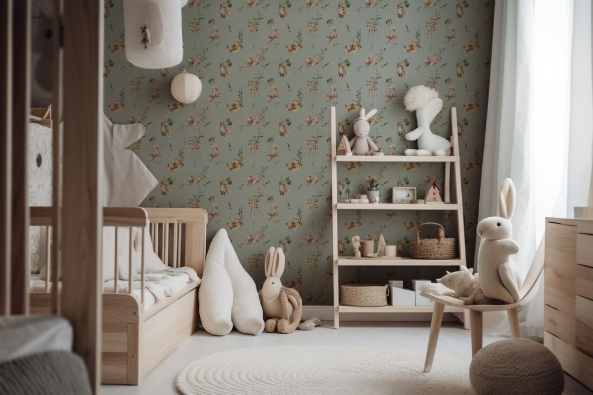 Wood land crew Sage Mint Green - 1028101-03 wallpaper Wallpassion