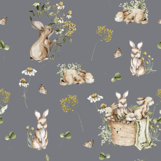 Bunny bath Thunder blue - 1028201-02 wallpaper Wallpassion