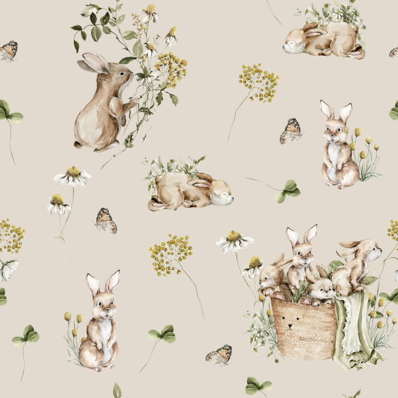 Bunny bath Dusty Pink - 1028201-06 wallpaper Wallpassion