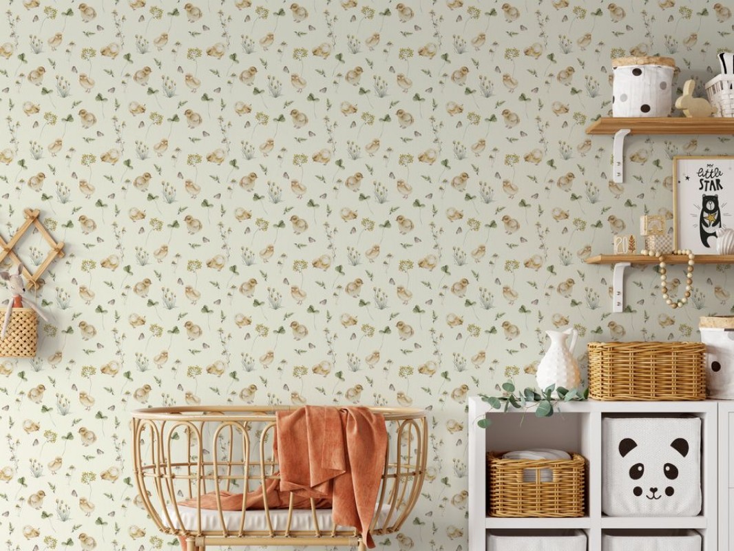 Chicken little story Soft Yellow - 1028301-01 wallpaper Wallpassion