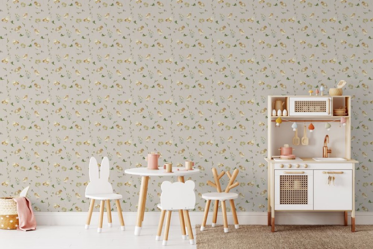 Chicken little story Beige - 1028301-03 wallpaper Wallpassion