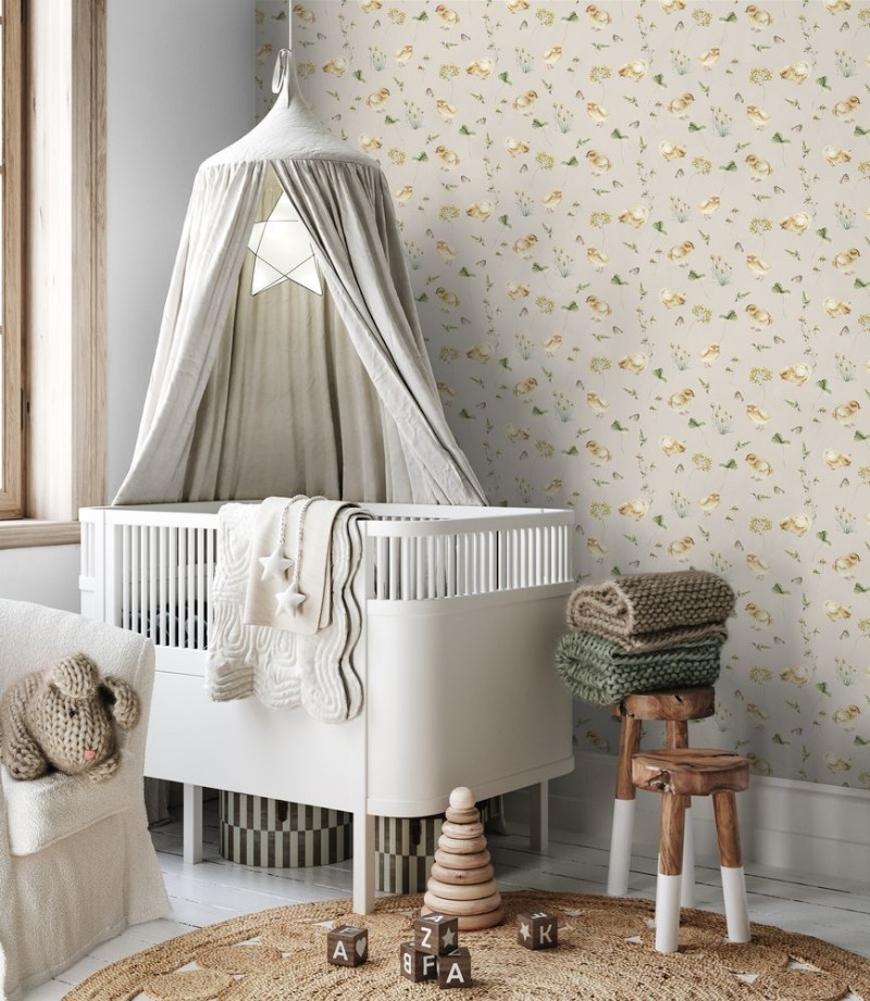 Chicken little story Beige - 1028301-03 wallpaper Wallpassion