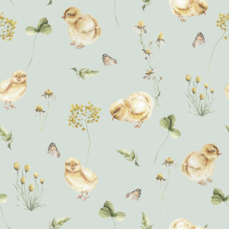 Chicken little story Soft Mint - 1028301-05 wallpaper Wallpassion