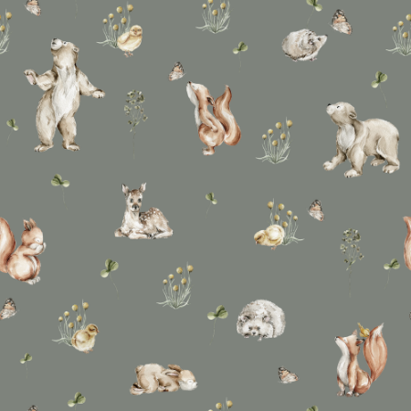 Wild friends Forrest Green - 1028401-02 wallpaper Wallpassion