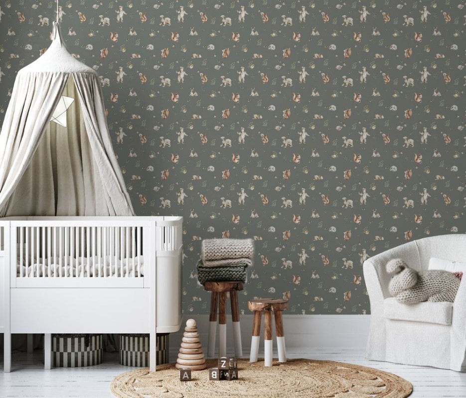 Wild friends Forrest Green - 1028401-02 wallpaper Wallpassion