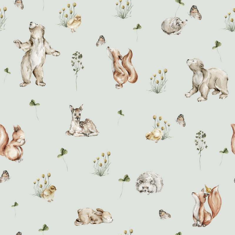 Wild friends Soft Mint - 1028401-04 wallpaper Wallpassion