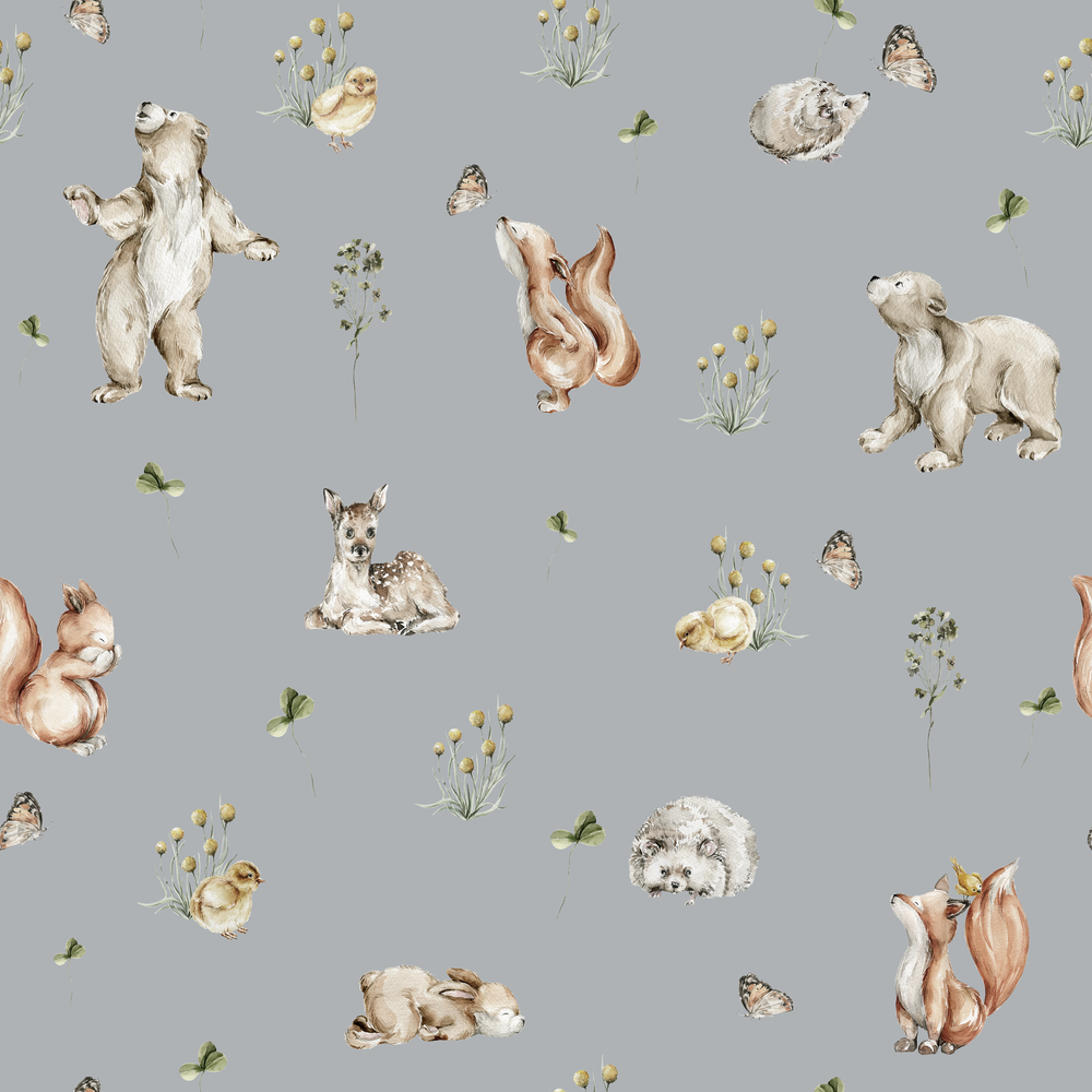 Wild friends Dusty Blue - 1028401-06 wallpaper Wallpassion