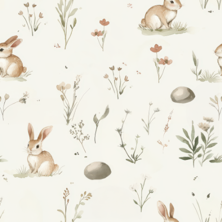 Bunny land Cream White - 1029001-01 wallpaper Wallpassion