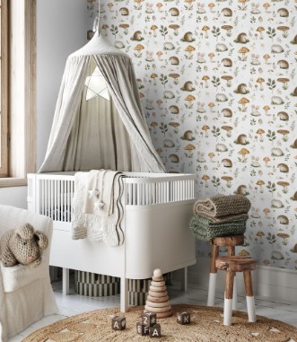 Mushroom dream Soft Grey - 1029301-01 wallpaper Wallpassion