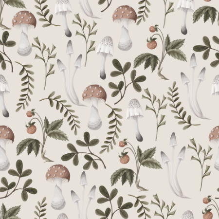 Mushroom land Beige Pink - 1030701-01 wallpaper Wallpassion