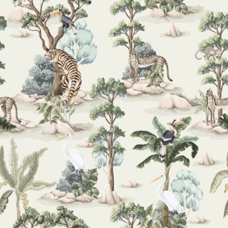 Jungle adventure Soft colour - 1030801-01 wallpaper Wallpassion