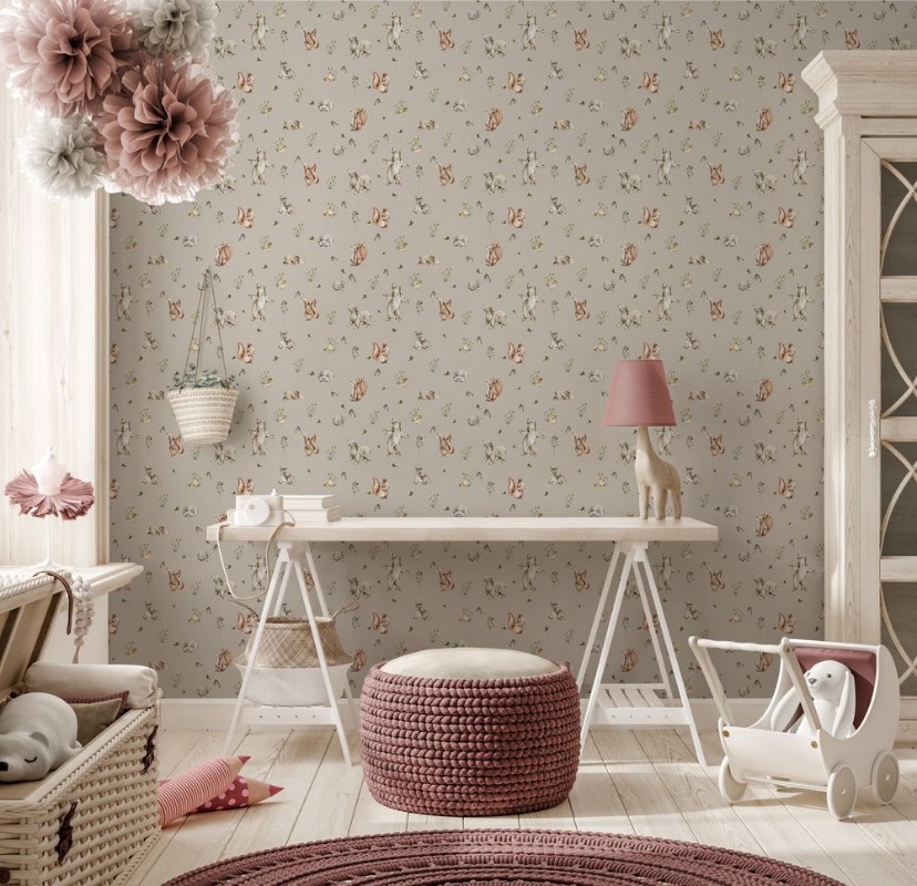 Wild friends Dusty Pink - 1028401-07 wallpaper Wallpassion