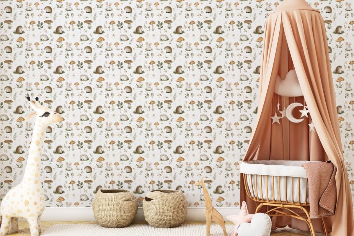 Mushroom dream Soft Grey - 1029301-01 wallpaper Wallpassion