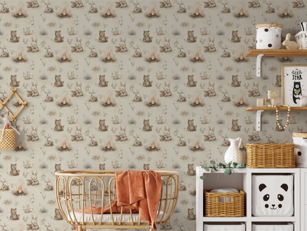 Magic fire place Cream White - 1030301-02 wallpaper Wallpassion