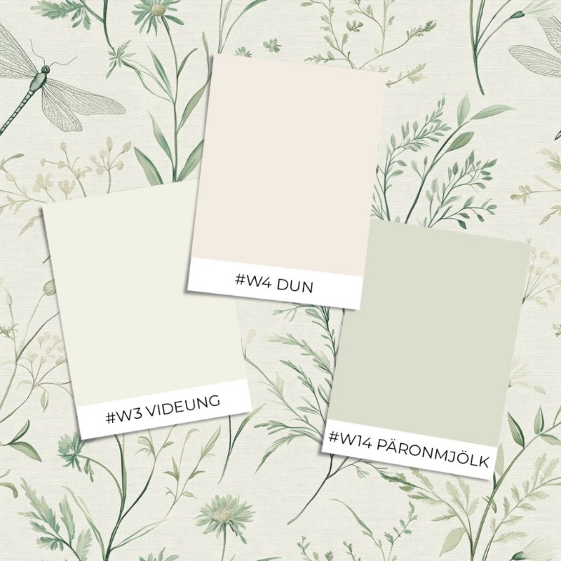 Coloring Dragon fly garden Beige - 1027201-01 paint Wallpassion