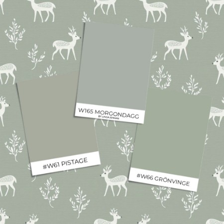 Coloring Dear deer Dusty Green - 1027501-01 paint Wallpassion