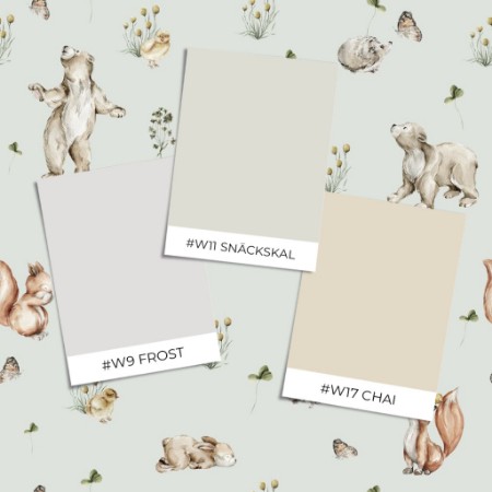 Coloring Wild friends Soft Mint - 1028401-04 paint Wallpassion