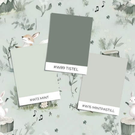 Coloring Dancing fox Mint Green - 1030501-01 paint Wallpassion