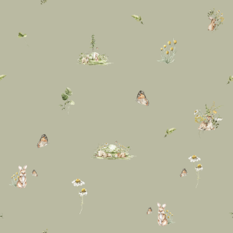 Sweet little friends Green - 1028501-02 wallpaper Wallpassion