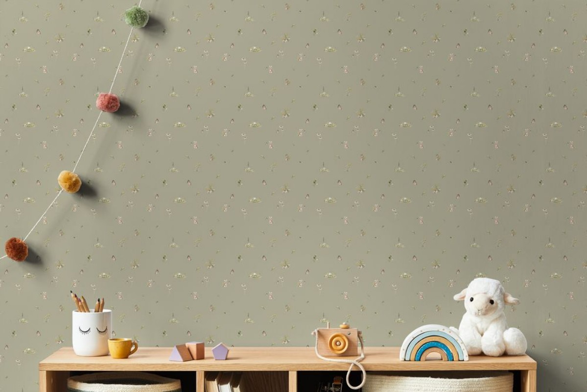 Sweet little friends Green - 1028501-02 wallpaper Wallpassion