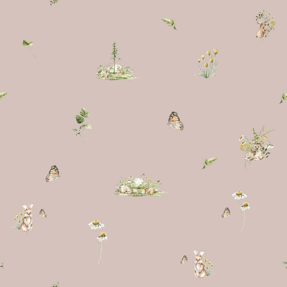 Sweet little friends Dark Pink - 1028501-05 wallpaper Wallpassion