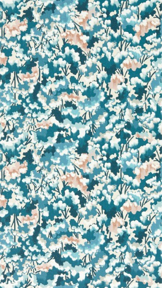 Tree Tops Midnight/Positano/Cornflower - HRTW113122 wallpaper Harlequin