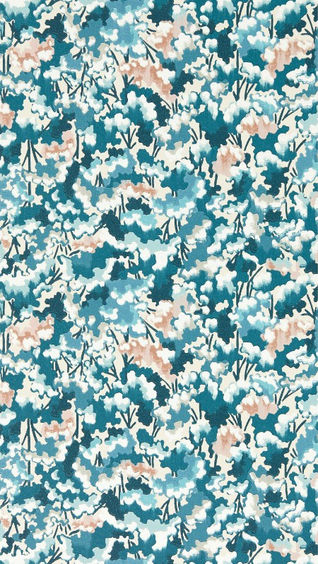 Tree Tops Midnight/Positano/Cornflower - HRTW113122 wallpaper Harlequin